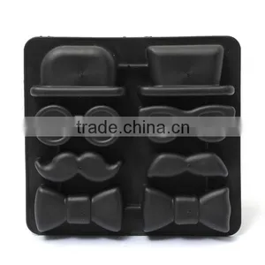 Ice Cube Tray Mold Beard Glasses Hat Tie Gentleman Glasses Freeze Mould Maker Ecellent Quality thumbnail-5