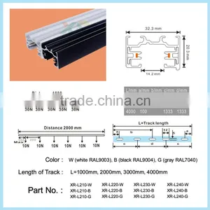 Single Circuit 2 Wires Light Track Rail for Led Ceiling Track Light thumbnail-5