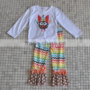 Newborn Handmade Turkey Embroidery Long Sleeve Top and Pant Thanksgiving Outfits thumbnail-6