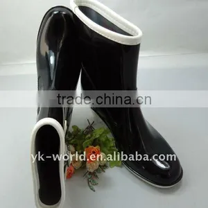 Ladies' High Heel Rain Boots-black,pvc thumbnail-1