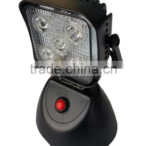 3.7" 15W Battery DC or Car Charge Portable Brightnees Adjustable Rechargeable Magent Inspection Camping LED Work Light thumbnail-1