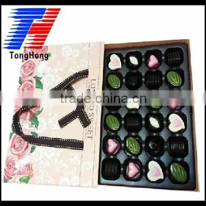 Custom Exquisite Chocolate Packaging Gift Paper Box With Handle Drawer Heart thumbnail-1