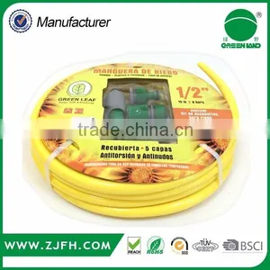 GREENLAND Factory Supply 1/2" 5/8" 3/4" PVC Fiber Reinforced Garden Hose With Nozzle thumbnail-1