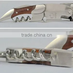Stock Factory High Quality Stainless Steel Corkscrew Wine Opener for Gift thumbnail-5