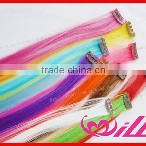 Cheap Clip in Hair Extensions Synthetic Fiber Hair Extension Solid Single Colored Clip in Hair Extension thumbnail-1