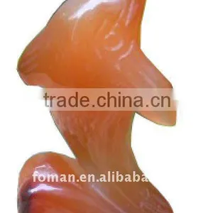 50mm Red Agate Natural Gemstone Carving Gemstone Dolphin thumbnail-1