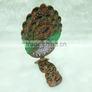 Red Bronze Cosmetic Pocket Mirror With Rhinestone thumbnail-2