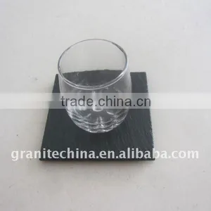 Natural Slate Coaster Tablemat With Glass Cup thumbnail-1