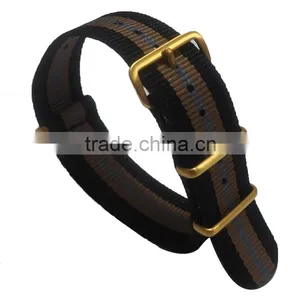 PVD Gold Hardware G10 Nato Watch Straps 22mm thumbnail-1