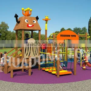 Playschool Outdoor Equipment Playground Wooden Slide for Children thumbnail-1