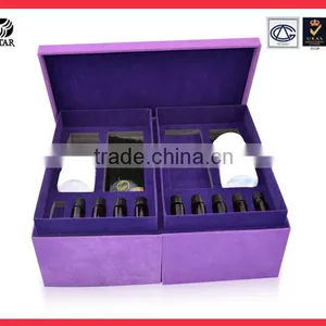 Handmade Luxury Jewelry Box, Cosmetic Box, Purple Gift Leather Box thumbnail-3