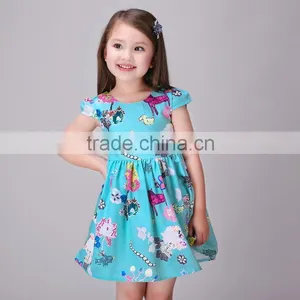 2016 Stylish Baby Girl Cheap Flower Girl Dress Satin Material Cheap Latest Dress Designs for Flower Girls thumbnail-4