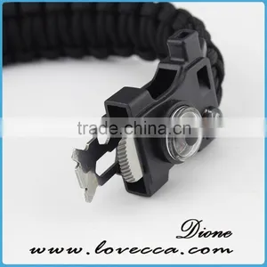 2016 Hot Wholesale Survival Tactical Whistle Compass Fire Starter 550 Paracord Bracelet With Flint thumbnail-4