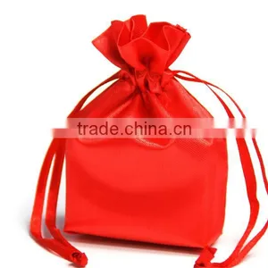 Red Satin Bags Hair With Pull String thumbnail-1