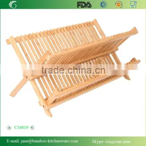 2-Tier Bamboo Dish Drying Rack thumbnail-1