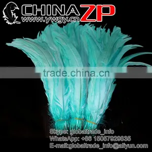 NO.1 Supplier CHINAZP Bulk Sale Selected Prime Quality Colored Light Lake Blue Fully Dyed Rooster Chicken Feathers thumbnail-1