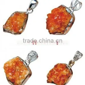 Natural!! Crack Crystal Jewelry Pendant Sterling Silver Rings For Women Amethyst Pave Diamond Earrings Engagement thumbnail-1