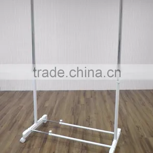 Single Clothes Hanging Stand Garment Rack White thumbnail-1