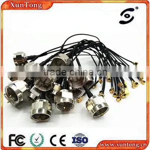 F Male to MCX Male Right Angle Pigtail Jumper Cable Clamps thumbnail-1