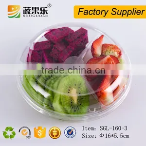 Disposable Round PET Plastic Take Away Salad Bowl With Lid thumbnail-1