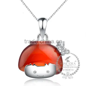 925 Sterling Silver Kawaii Little Mushroom Head Necklace Fashion Women Necklace Supplies 6360441 thumbnail-1