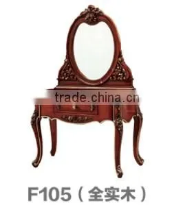 Antique Royal European Style Solid Wood 5PCS Bedroom Furniture Classic Bedroom Set thumbnail-4