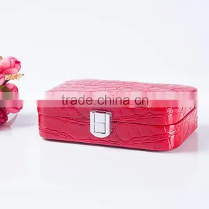 Chinese Factories Wholesale Custom Luxury Leather Jewelry Box, Red Beautiful Gift Box thumbnail-1