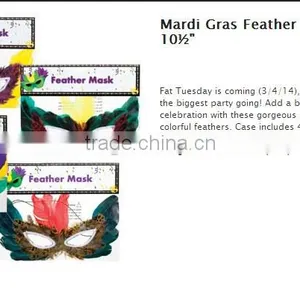 Mardi Gras Feather /feather Party Masks thumbnail-1
