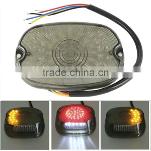 LED Smoke Tail Brake Light Turn Signal Lamp For Harley Sportster Softail Fatboy thumbnail-1