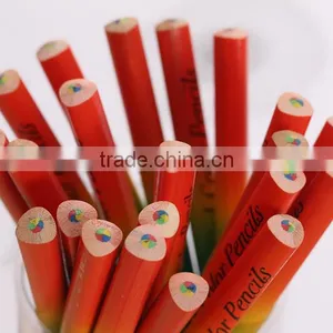 Hot Sales 7inch Triangle Four Color Lead Rainbow Wooden Color Pencils thumbnail-3