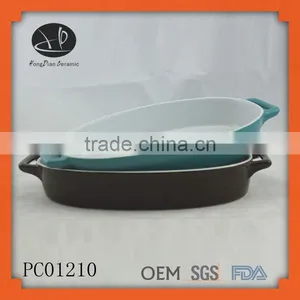 Oval Shape Ceramic Bakeware, Customized Bakeware , Microwave /ovenware Safe Casserole thumbnail-1