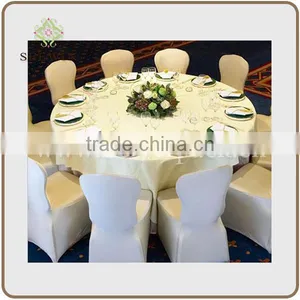 White Polyester Table Cloth for Wedding or Hotle Use thumbnail-1