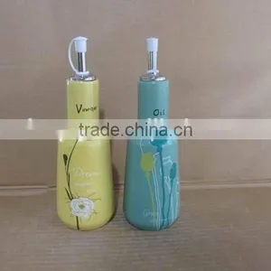 Ceramic Oil & Vinegar Bottle Set With Butterfly Pattern thumbnail-1