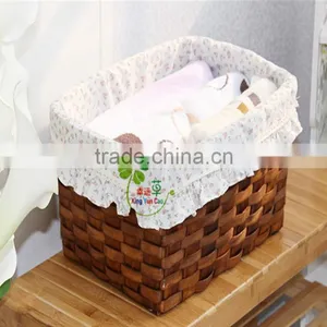 Household Receive Basket Hand Woven Wood Chip Basket thumbnail-1
