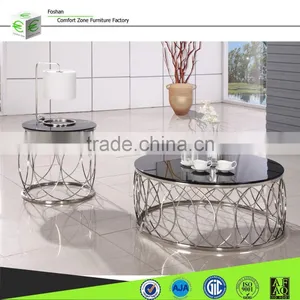 CT31S 2015 Tempered Glass Round Modern Coffee Table for Sale thumbnail-1
