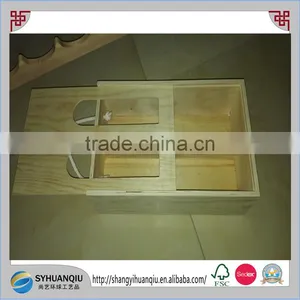 Sedex Aduit Factory Supply High Quality 2 Bottles Wooden Wine Box thumbnail-1