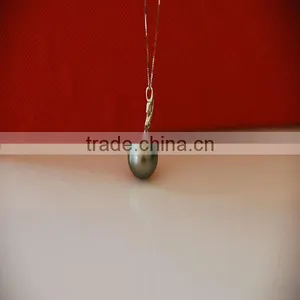 17'' 15-16mm Big Black Tahitian Latest Design Pearl Necklace Pendant thumbnail-1