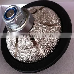 High Speed Vacuum Brazed Diamond Edge Profile Wheel/F-shape Brazed Diamond Router Bits With Plastic Ring thumbnail-1