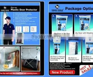 Professional Plastic Zipper Door, Dustproof Plastic Film, Plastic Door Protector. thumbnail-1