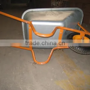 American Agriculture Concrete Building Wheel Barrow Galvanized Tray PU Wheel thumbnail-3