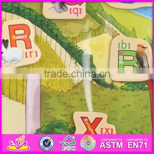 2016 New Design 28 Pieces Kids Educational Toy Wooden Magnetic Puzzles W14J001 thumbnail-3