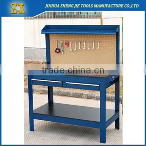 Adjustable Wooden Two Drawer Workbench thumbnail-1