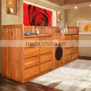 Cabinet Minimalist Natural Stain Colour Solid Teak Wood Furniture, Minimalist Cabinet Bedroom Large Handmade thumbnail-1