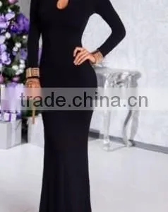 Womens Fishtail Mermaid Elegant Long Party Evening Maxi Black Formal Dress thumbnail-2