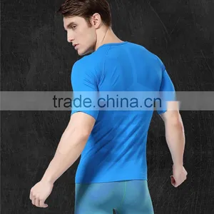 Seamless Gym Apparel Men T-shirt Print Short Sleeves With Comfortable Wicking Fibres Feature From Fujian thumbnail-3