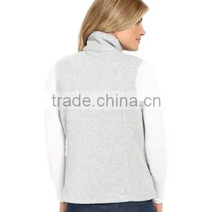 Women Sportwear Comfortable Spring Vest Sleeveless Fleece Sweatshirt With Full Zip thumbnail-4