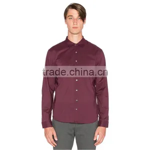 OEM High Quality New Fashion Business Plain Color Satin Shirts for Men thumbnail-1