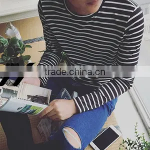 Men Stripe Long Sleeve Cheap Tshirt thumbnail-3