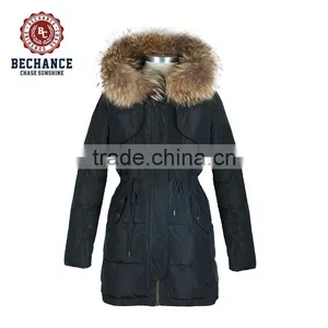 Womens Faux Fur Coat Long Down Coat With Fur thumbnail-1