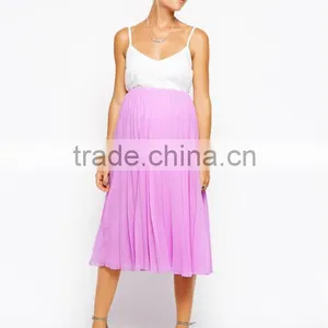 Maternity Pleated Midi Skirt thumbnail-1